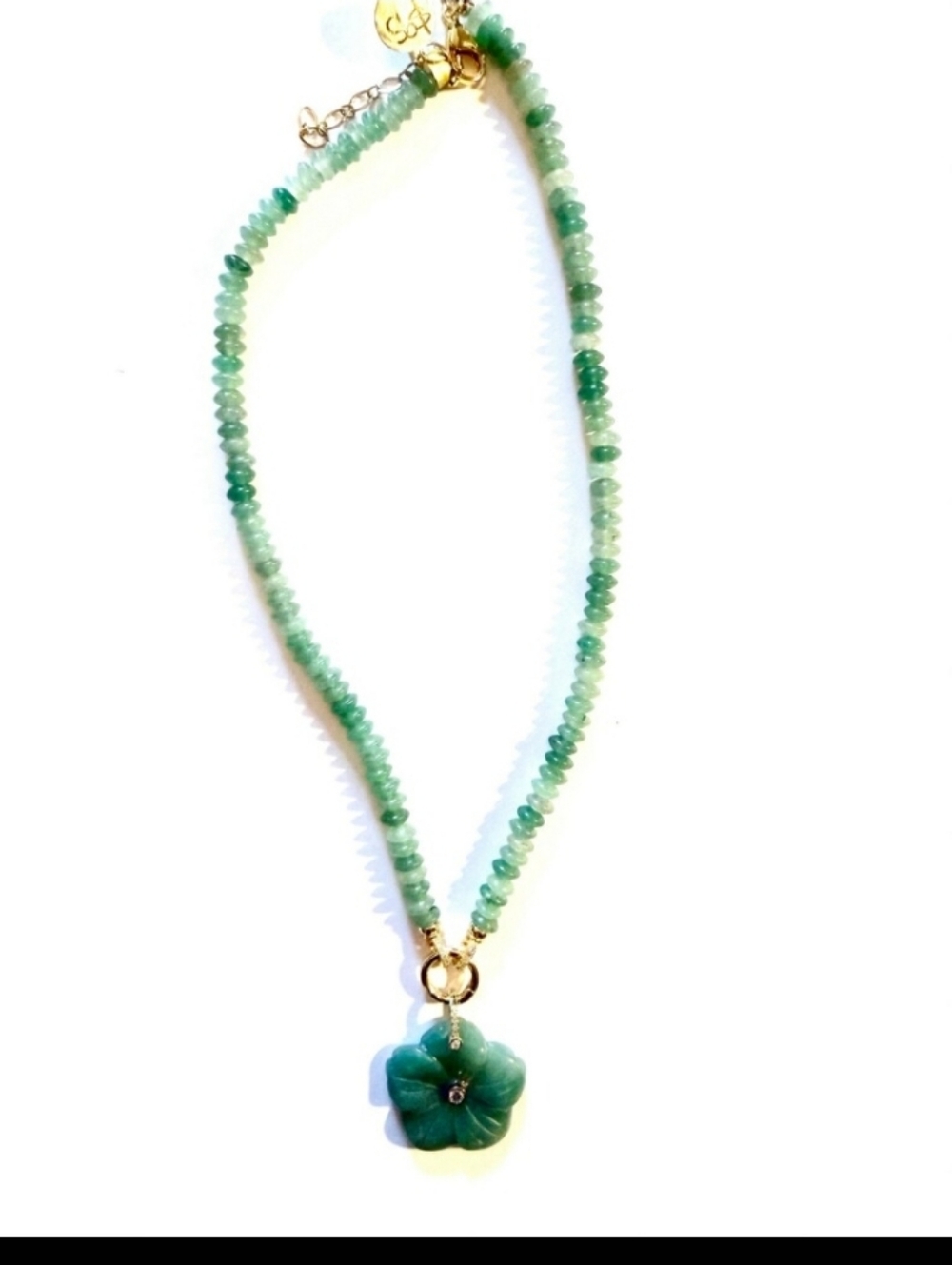 Janis Savitt Adventurine Stone Pendant